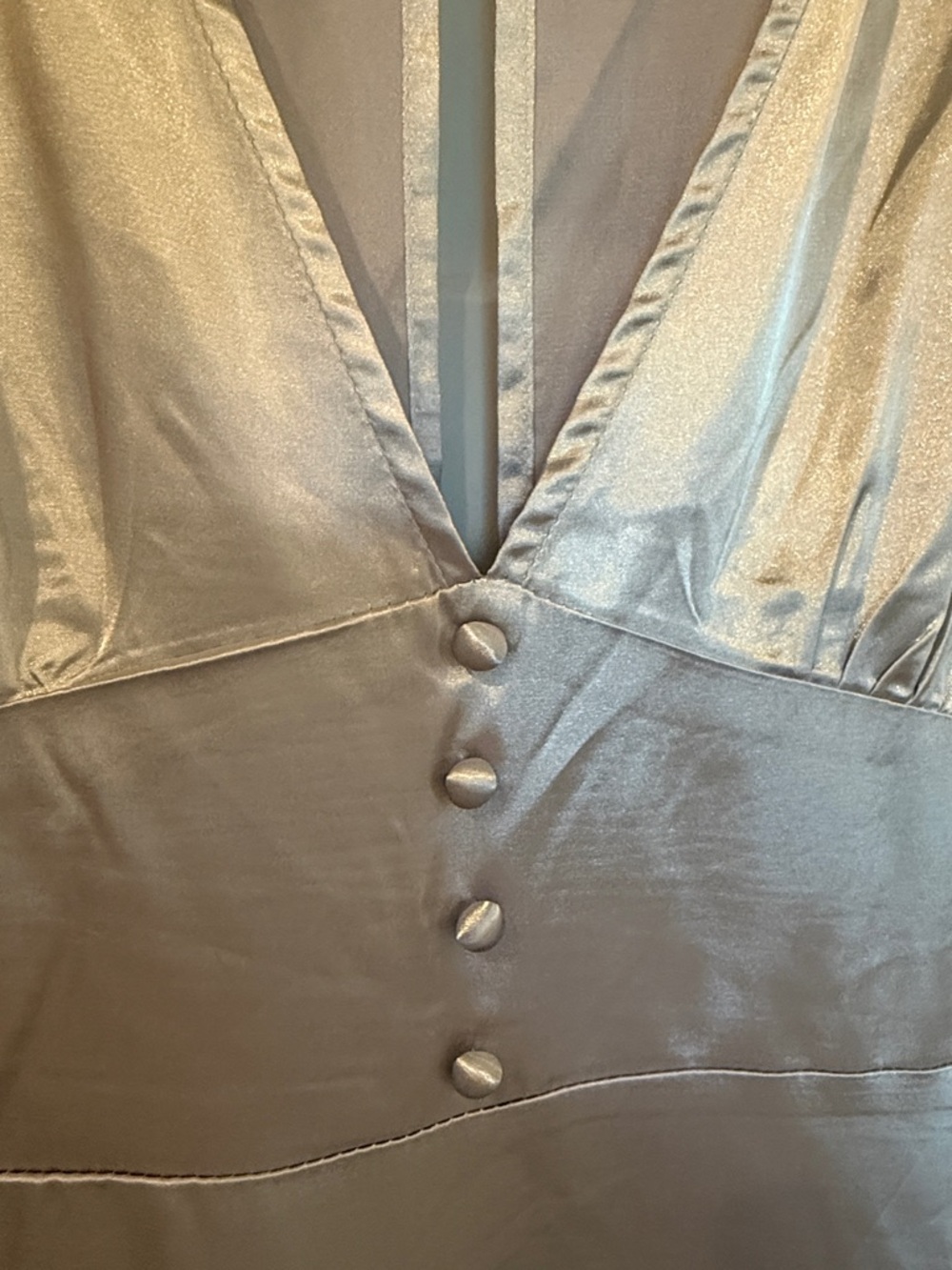 Silky Lavender V-Neck Flutter Sleeve Dress - Picture 2 of 4